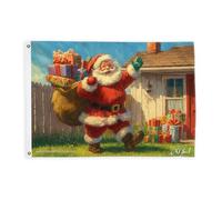 Bandiere di Babbo Natale per esterni, regali di Natale per feste, sacco di Natale rosso decorativo per esterni cartelli con occhiello decorazione per terrazza, patio, campeggio, portico anteriore 2 x