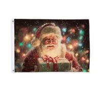 Bandiere di Babbo Natale per esterni, regalo di Natale con fiocchi di neve, bandiere decorative rosse di Natale, striscione per esterni, resistente allo sbiadimento, decorazione per portico anteriore