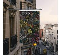 Bandiere di benvenuto bifacciali da esterno, 3x5 piedi, bandiere verticali per casa, bandiere da giardino con formule matematiche, grandi striscioni per le feste con occhielli in ottone, bandiere deco