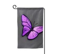 Bandiere di benvenuto con farfalle viola, decorazione per esterni, per tutte le stagioni, bandiera da giardino e patio, 30,5 x 45,7 cm, forme multiple