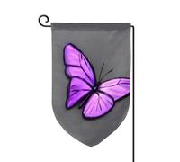 Bandiere di benvenuto con farfalle viola, decorazione per esterni, per tutte le stagioni, bandiera da giardino e patio, 30,5 x 45,7 cm, forme multiple