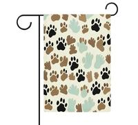 Bandiere di benvenuto con ossa di cane con impronte di zampe, per giardino, casa, prato, cartello di benvenuto, striscione su entrambi i lati, piccole bandiere personalizzate per piscina, cortile