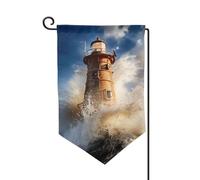 Bandiere di benvenuto con stampa di faro, oceano, mare, decorazione per esterni, per tutte le stagioni, bandiera da giardino e patio, 30,5 x 45,7 cm, forme multiple
