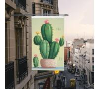 Bandiere di benvenuto verticali da 3x5 piedi per esterni, bandiere da giardino con cactus, grandi striscioni natalizi con occhielli in ottone, bandiere decorative da giardino per decorazioni per inter