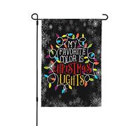 Bandiere di Buon Natale Il mio colore preferito sono le luci di Natale Bandiere da giardino Novità Bandiere da giardino 12x18 Bandiere da giardino a doppia faccia per esterno