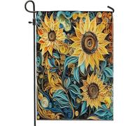 Bandiere di carta quilling girasoli da giardino 30,5 x 45,7 cm per esterni, bandiere verticali standard in lino 3D per casa, bandiere floreali primaverili per cortile, cortile, prato, decorazione