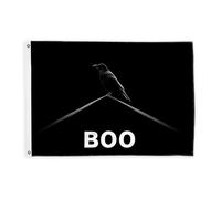 Bandiere di corvo per esterni, testo gotico per tetto di Halloween, bandiere decorative per esterni, colore nero, con occhiello, decorazione per portico anteriore, balcone, terrazza, patio, 0,6 x 0,9