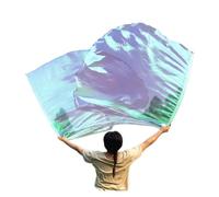 Bandiere di culto, Bandiere di lode for il culto della danza da 55 pollici con semicerchio asta pieghevole multicolore(Transparent White)