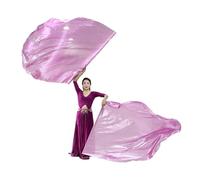 Bandiere di culto, Confezione da 2 bandiere con ali di culto a semicerchio multicolore asta scalabile for la lode della danza in chiesa(A Pink)