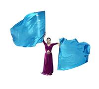 Bandiere di culto, Confezione da 2 bandiere con ali di culto a semicerchio multicolore asta scalabile for la lode della danza in chiesa(Lake Blue)