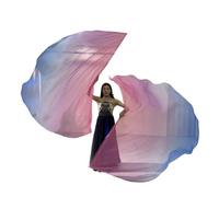 Bandiere di culto, Confezione da 2 bandiere di culto, danza, lode della chiesa, semicerchio con asta for esercitarsi, multicolore(6)