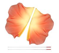 Bandiere di culto, Confezione di bandiere for il culto della danza, confezione da 2 aste telescopiche multicolori, performance lode Halloween(Gradient Orange)