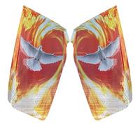 Bandiere di culto per chiesa di danza, bandiere di lode per adorazione, bandiera del fuoco con aste flessibili e borsa per il trasporto, set da 2