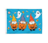 Bandiere di gnomi per esterni, zucche giocose di Halloween fantasmi bandiere decorative arancioni di Halloween Banner decorazione esterna resistente allo sbiadimento per portico anteriore giardino