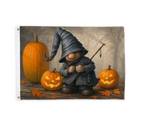 Bandiere di gnomo per esterni, lanterna di zucca fantasiosa di Halloween Bandiere arancioni con corda Banner Decorazione resistente allo sbiadimento per esterni, per terrazza, patio, campeggio