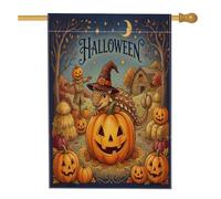 Bandiere di Halloween Ankylosaurus Front Yard Backyard House 28x40 Double Face per esterni, bandiere per la casa con dinosauri, bandiera del portico della casa delle zucche