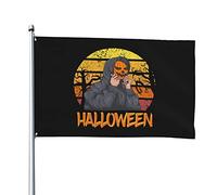 Bandiere di Halloween Pumpkin Man 4x6 FT Banner per esterni per esterni Bandiera di lunga durata in poliestere con 2 occhielli in ottone Decorazioni per patio e prato