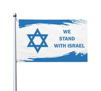 Bandiere di Israele Siamo con le bandiere di Israele Bandiera unica da parete per feste 9,1 x 1,5 m, Arazzo con bandiera di Israele per ufficio