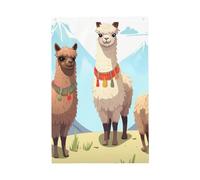 Bandiere di lama e alpaca per esterni, 0,6 x 9,6 m, stampa verticale su entrambi i lati, bandiere da giardino per esterni, striscione per vacanze, con occhielli, bandiera per casa, cortile, prato