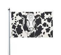 Bandiere di mucca bianche e nere per esterni, 9 x 1,5 m, bandiera stagionale da giardino con occhielli bandiera esterna per decorazioni per la casa sfondo fotografico