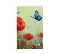 Bandiere di papavero con prato, 9 x 1,5 m, bandiera da giardino a farfalla su entrambi i lati, per casa, cortile, esterno, interno, festa decorativa