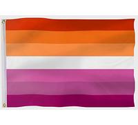 Bandiere di PHENO FLAGS - bandiera delle lesbiche, resistente alle intemperie con 2 occhielli in metallo - bandiera lesbica colorata 90 x 150 cm, di sette colori