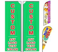 Bandiere di piume personalizzate per la pubblicità esterna aziendale,Personalizzato Double Sided Feather Banner personalizzato Logo Testo (solo bandiera) per aperto,Pubblicità aziendale