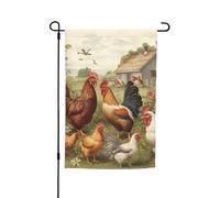 Bandiere di polli e fattoria per esterni 30,5 x 45,7 cm stampa su entrambi i lati bandiera da giardino bandiere per esterni bandiera per vacanze banner con occhielli bandiera da cortile per casa prato