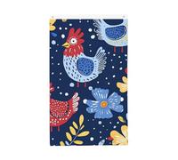 Bandiere di pollo dei cartoni animati 0,9 x 1,5 m, bandiera da giardino con gallo a doppio lato per casa cortile esterno interno festa decorativa