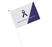 Bandiere di sensibilizzazione contro gli abusi sugli anziani, piccole bandiere portatili con asta per decorazioni per feste