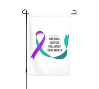 Bandiere di sensibilizzazione per hospice e cure palliative con nastro viola verde, bandiera da giardino, decorazione perfetta per cortile, striscione da 12 x 18 pollici, decorazione esterna bifaccial