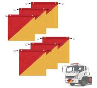 Bandiere di sicurezza del rimorchio - Flag ad alta visibilità da 6 pacchetti con cavo elastico, banner da 18 x 18 pollici, per camion, fattoria, veicolo di rimorchio, trasporto di rimorchi, con colore