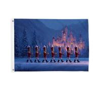 Bandiere di soldati giocattolo per esterni, fantasioso castello natalizio neve bandiere blu con corda banner resistente allo sbiadimento decorazione per giardino, ingresso, casa, patio, campeggio, 6 x