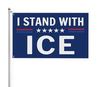 Bandiere di supporto per il ghiaccio, bandiera da giardino bifacciale da 3x5 piedi, striscione da giardino con scritta "Io sostengo il ghiaccio".