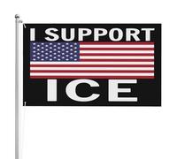 Bandiere di supporto per il ghiaccio, bandiera da giardino bifacciale da 3x5 piedi, striscione da giardino con scritta "Io sostengo il ghiaccio".