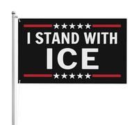 Bandiere di supporto per il ghiaccio, bandiera da giardino bifacciale da 3x5 piedi, striscione da giardino con scritta "Io sostengo il ghiaccio".