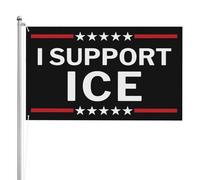 Bandiere di supporto per il ghiaccio, bandiera da giardino bifacciale da 3x5 piedi, striscione da giardino con scritta "Io sostengo il ghiaccio".
