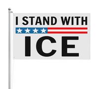 Bandiere di supporto per il ghiaccio, bandiera da giardino bifacciale da 3x5 piedi, striscione da giardino con scritta "Io sostengo il ghiaccio".