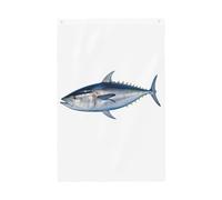 Bandiere di tonno Thunnus per esterni, 0,6 x 9,6 m, stampa verticale su entrambi i lati, bandiere da giardino per esterni, striscione con occhielli, bandiera per casa, cortile, per prato, portico