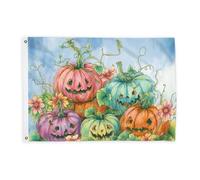 Bandiere di zucca per esterni, Halloween fantasioso fiore vite Halloween arancione bandiere decorative banner esterno resistente allo sbiadimento decorazione per giardino ingresso casa patio campeggio
