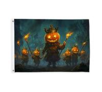 Bandiere di zucca per esterni, torcia reale spettrale di Halloween arancione bandiere decorative banner esterno resistente allo sbiadimento decorazione per balcone terrazza giardino ingresso casa 0,6