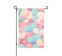 Bandiere di zucchero filato per esterni, 30,5 x 45,7 cm, stampa su entrambi i lati, bandiera da giardino per esterni, bandiera per vacanze con occhielli, bandiera per casa, cortile, per fattoria