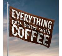 Bandiere divertenti Boost Your Day With Coffee Flag ragazzi camera da letto decorazioni cose per la camera dei ragazzi (152 x 244 cm)