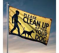Bandiere divertenti con scritta "Keep Our Parks Clean": bandiera responsabilità dei proprietari di cani per i ragazzi, divertente decorazione per la casa (60 x 90 cm)