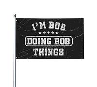 Bandiere divertenti da 3x5 piedi "Sono Bob che fa cose da Bob", bandiera da giardino, bandiera da casa, striscione, arazzo, bandiera da cortile all'aperto con 2 occhielli