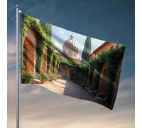 Bandiere divertenti e affascinanti cortile italiano con cupola bandiera ragazzi camera da letto decorazioni cose per la stanza dei ragazzi (60 x 90 cm)