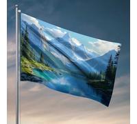 Bandiere divertenti montagne lago riflessi: Serenità e bellezza bandiera ragazzi camera da letto decorazioni cose per la stanza dei ragazzi (152 x 244 cm)