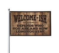 Bandiere divertenti per camera adolescenti ragazze Welcome Ish Depends Who You Are bandiere per camera adolescenti ragazze uomo grotta regole (152 x 244 cm)