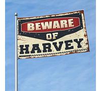 Bandiere divertenti per camera Beware Of Harvey bandiera decorazione per la stanza divertente decorazione della casa (30 x 45 cm)