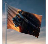 Bandiere divertenti per camera da letto adolescenti ragazze Golden Glow: The Majestic Lion'S Tale bandiere da appendere nella tua stanza Decorazione per camera da letto dei ragazzi (60 x 90 cm)